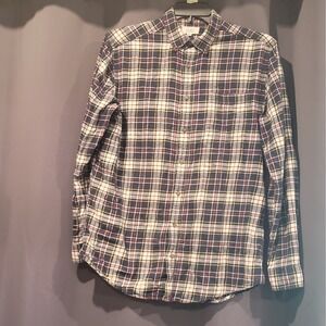 Croft & Barrow Men's Big & Tall L Tall Plaid Flannel Button-Down Shirt Blue